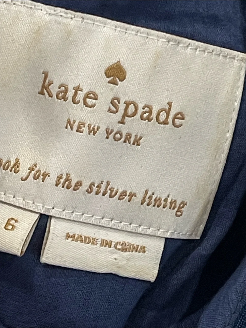 Kate Spade quilted chambray denim shift dress Diamond Stitch Pattern Size 6
